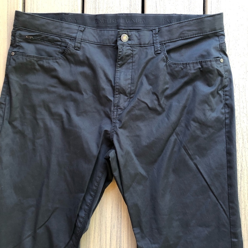 English Laundry Black Stretch Comfort Classic 5 Pocket Chino Pants Size 38W 34L - Picture 3 of 10